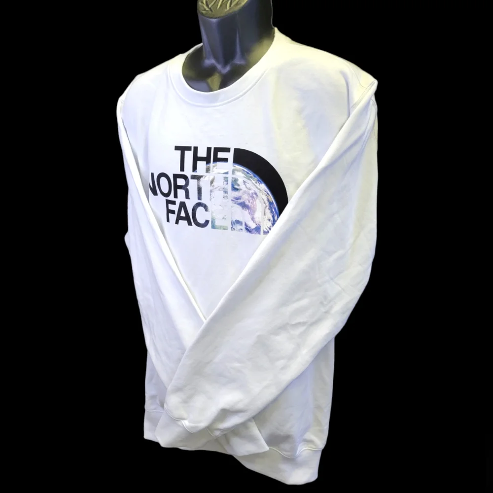 The North Face White Earth Day Crewneck Raglan Sweatshirt sz XXL NWT